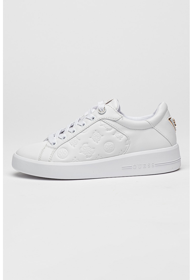 Pantofi sport din piele ecologica cu logo stantat Pantofi sport din piele ecologica cu logo stantat