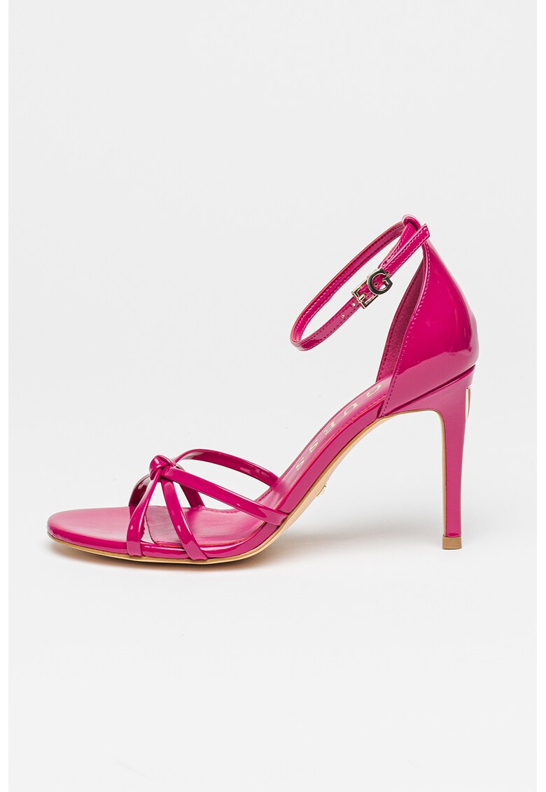 Sandale stiletto cu aspect lacuit