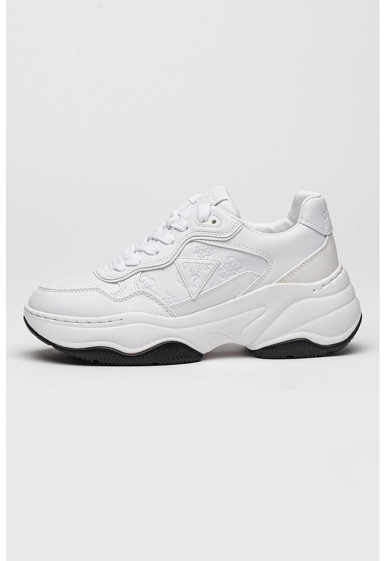 Pantofi sport din piele ecologica cu logo aplicat