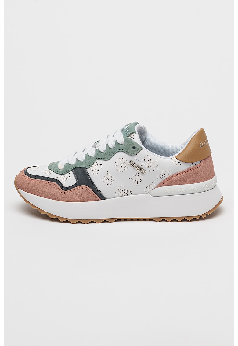 Pantofi sport cu aspect colorblock - Alb/Roz