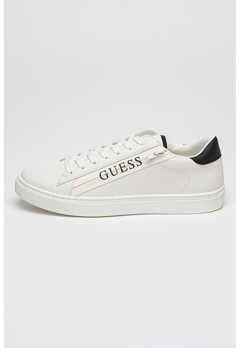 Pantofi sport de piele ecologica cu logo si fermoar