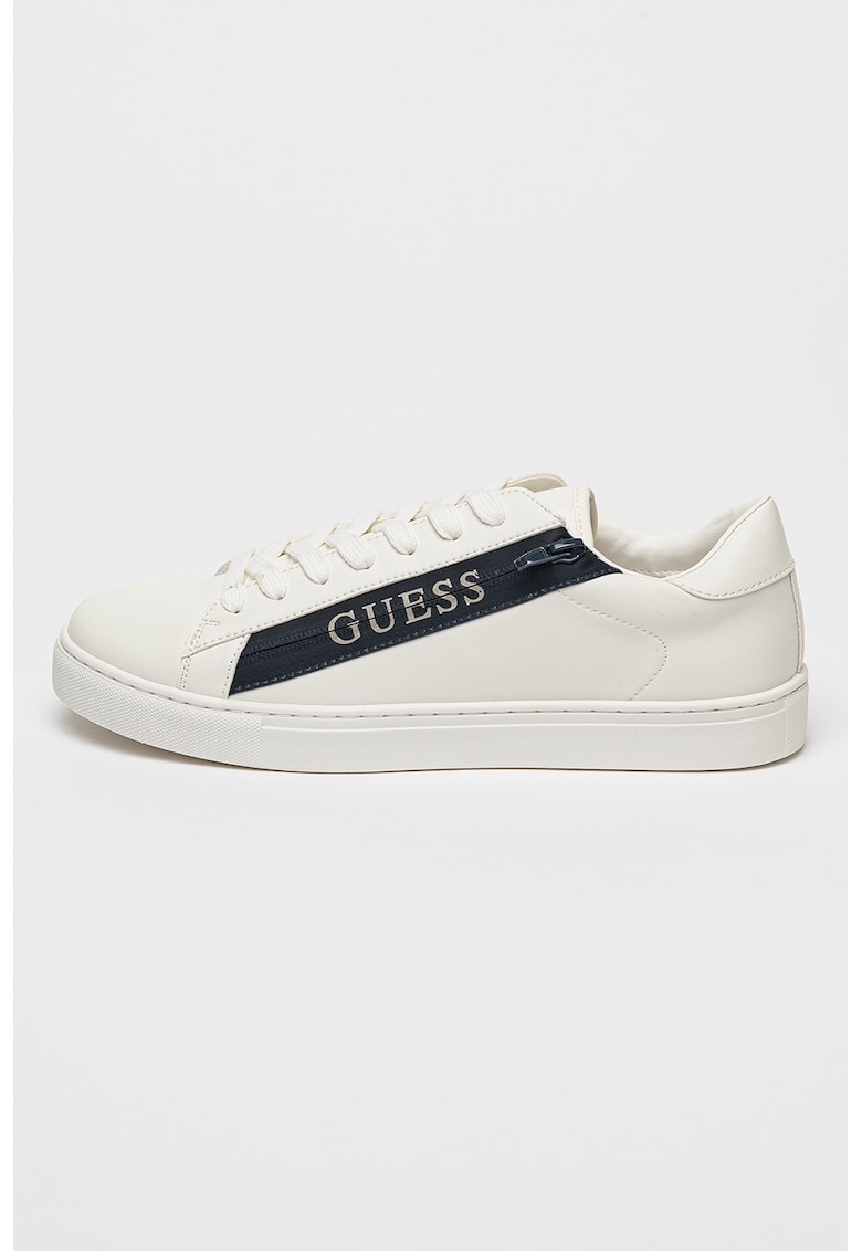 Pantofi sport de piele ecologica cu logo si fermoar