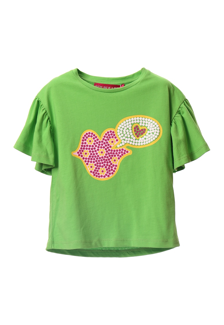 Tricou de bumbac cu maneci butterly Tricou de bumbac cu maneci butterly