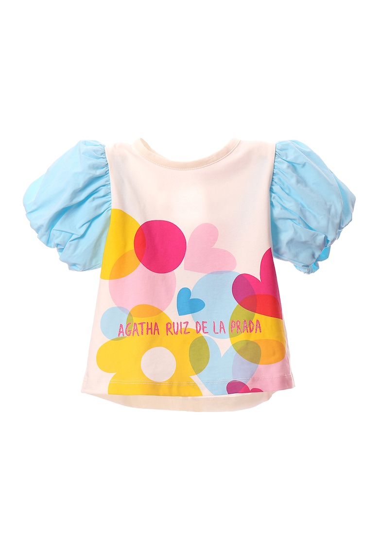 Tricou de bumbac cu funda pe partea din spate