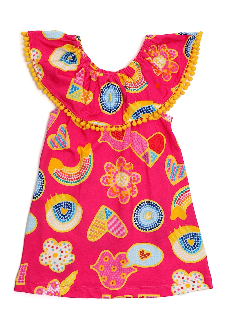 Rochie de bumbac cu aplicatie de ciucure