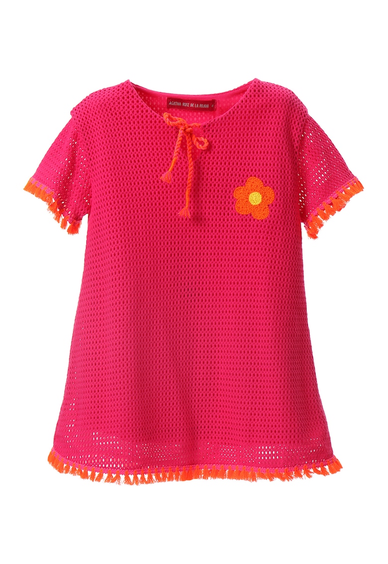 Rochie de bumbac cu aspect crosetat