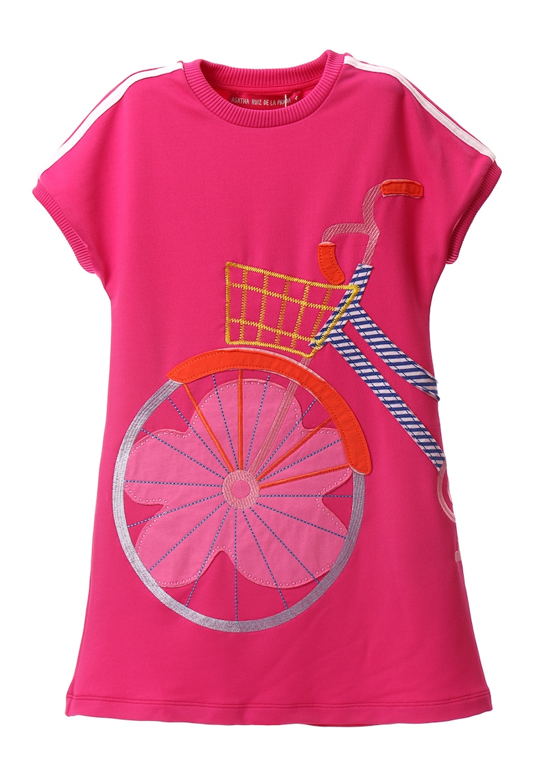 Rochie-tricou cu aplicatie bicicleta