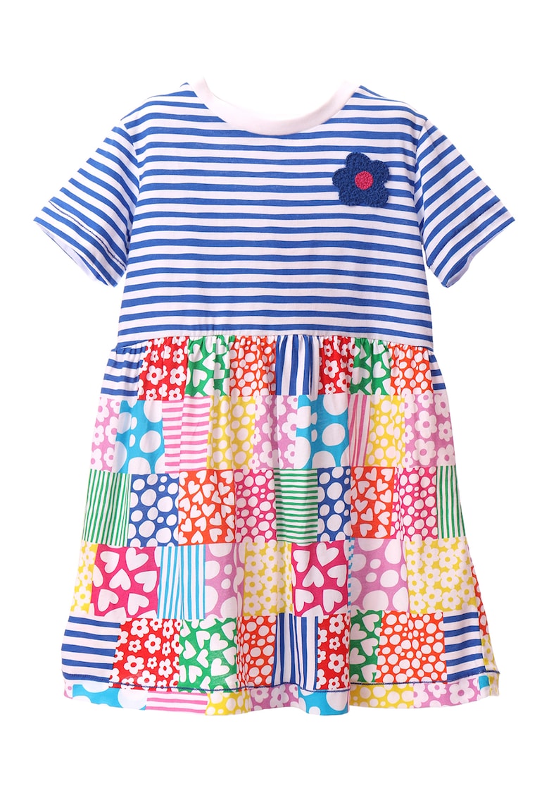 Rochie combi cu imprimeu de bumbac