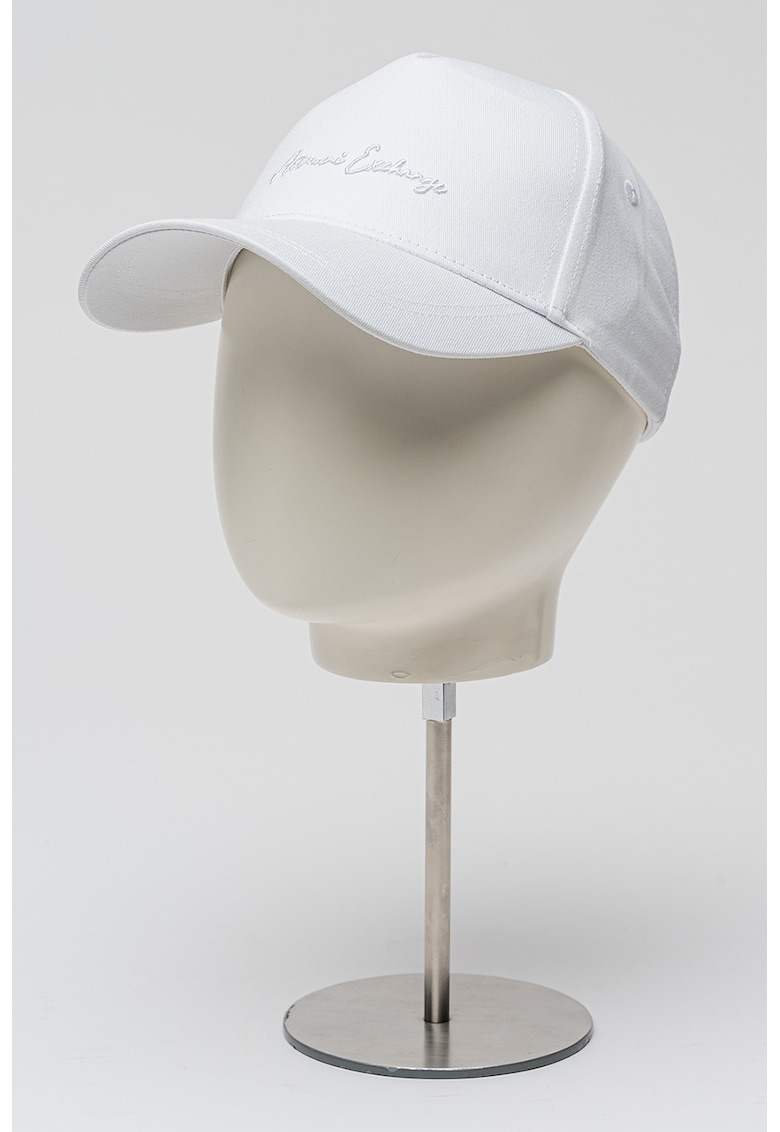 Sapca din bumbac cu logo brodat - Alb optic