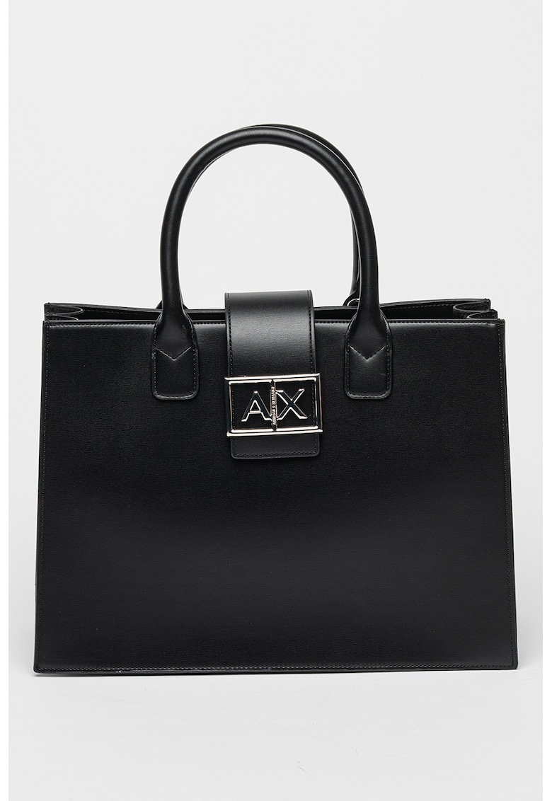 Geanta de piele ecologica in forma de trapez cu maner