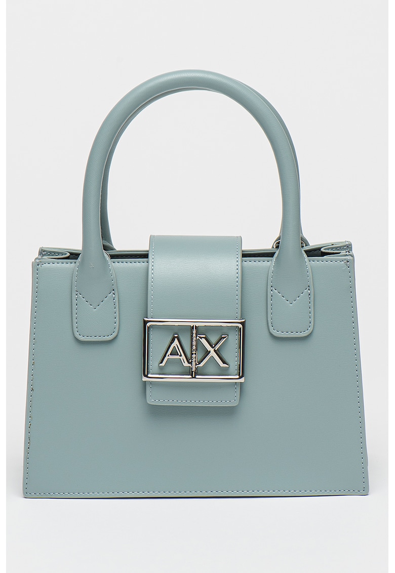 Geanta de piele ecologica cu bareta de umar si doua compartimente