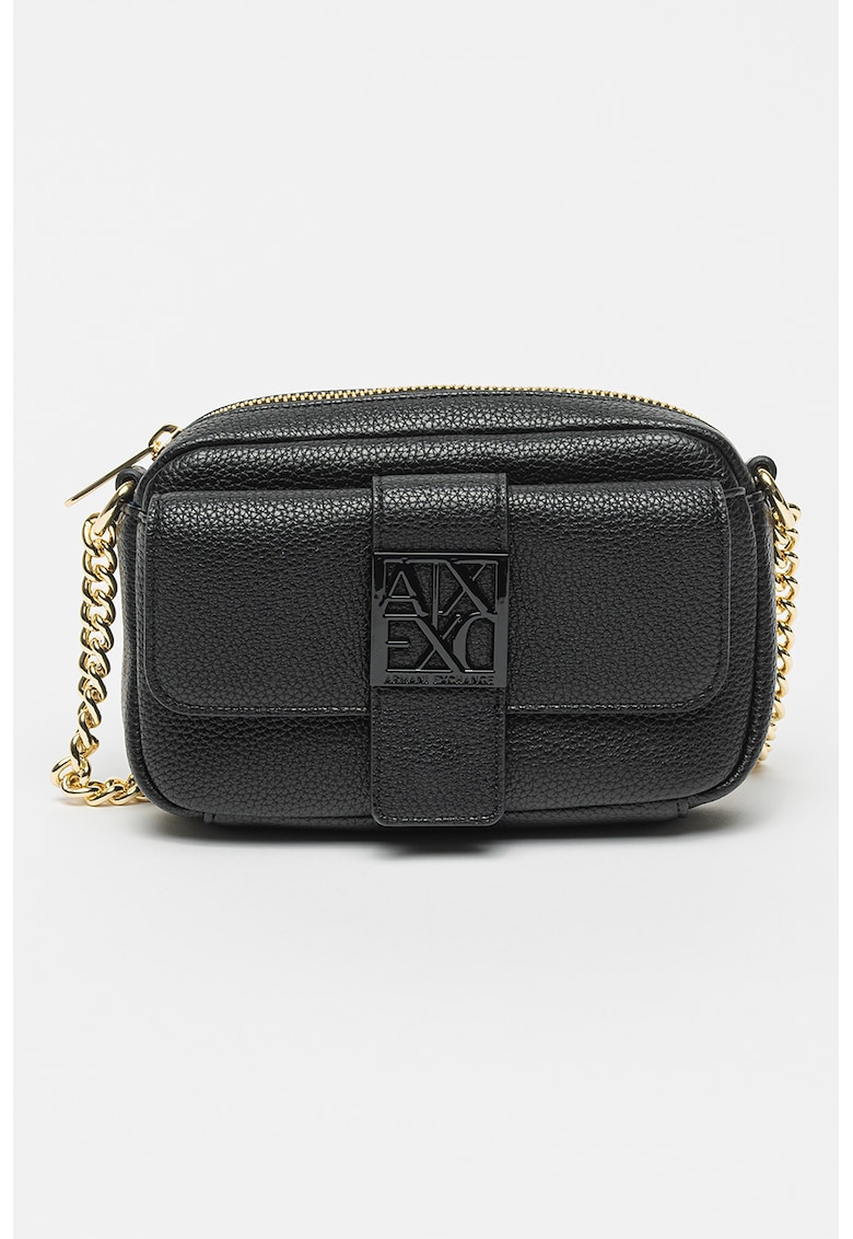 Geanta crossbody cu bareta din lant - Negru