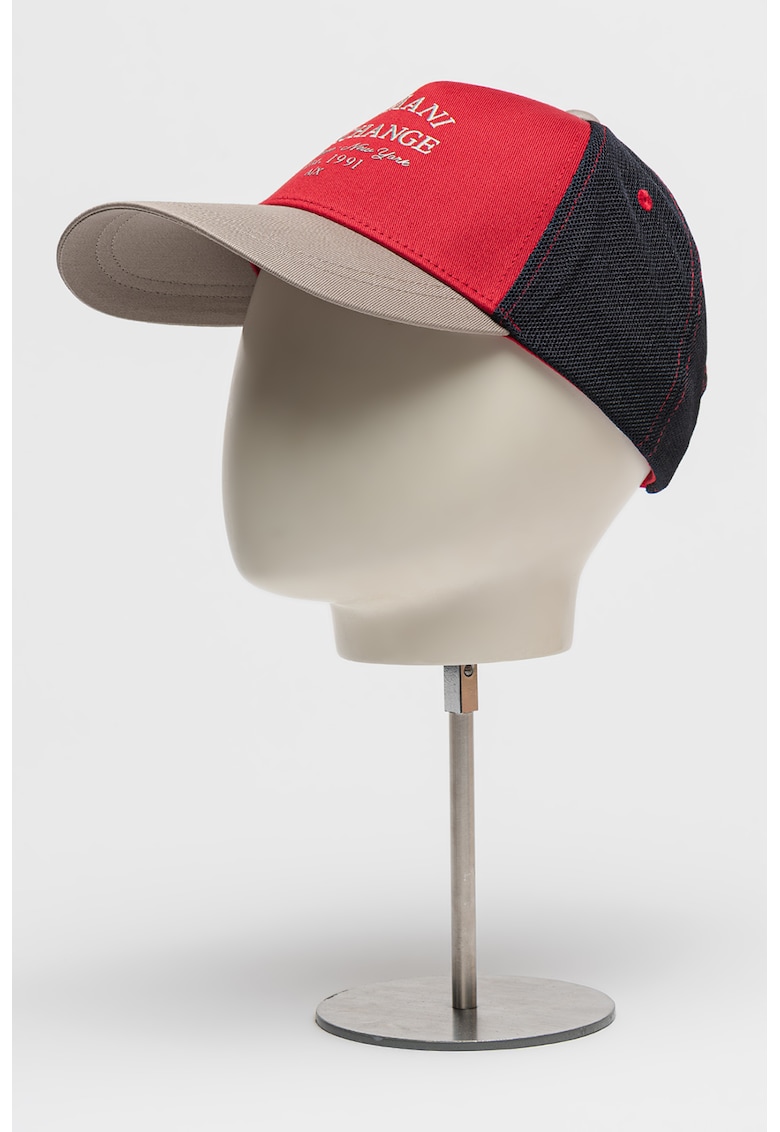 Sapca de bumbac cu logo - Negru/Rosu vermillion