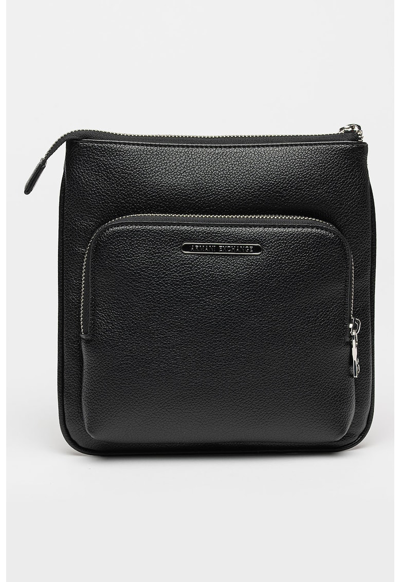 Geanta crossbody cu logo metalic