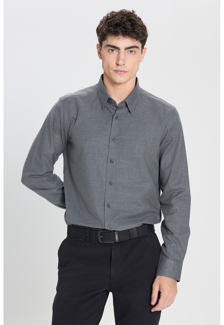 Camasa slim fit de bumbac cu guler clasic