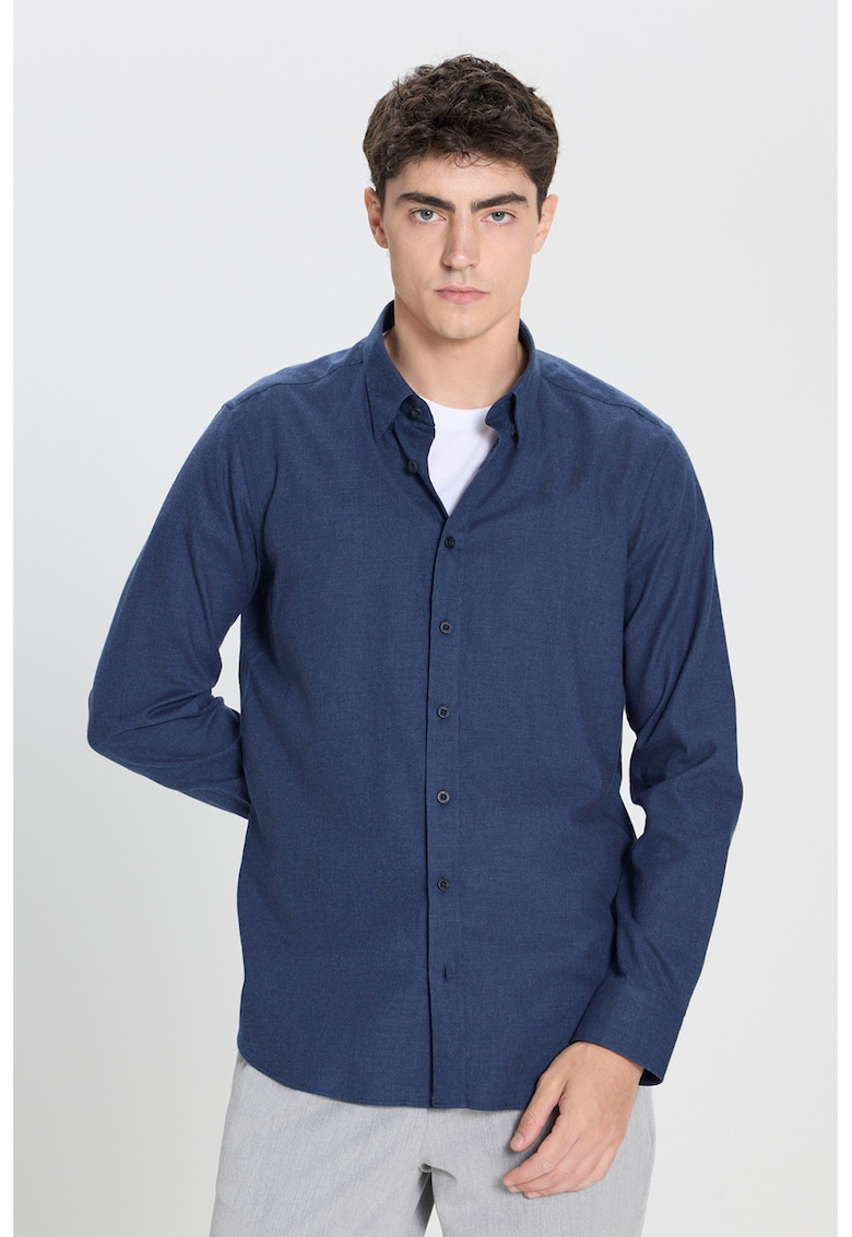 Camasa slim fit de bumbac cu guler clasic Camasa slim fit de bumbac cu guler clasic