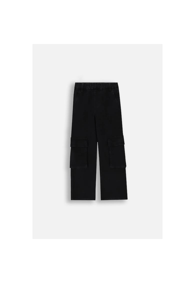 Pantaloni copii - blugi largi - negru - bumbac