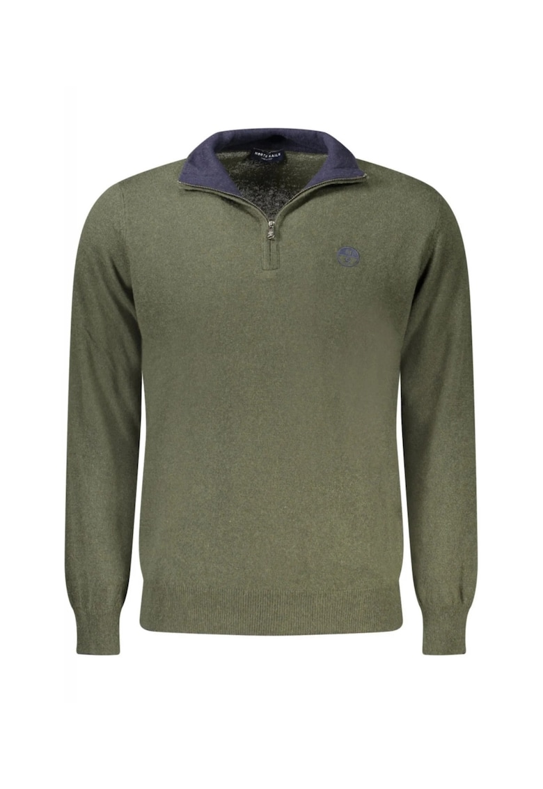 Pulover cu fermoar barbati - cu mini logo brodat - Regular fit -