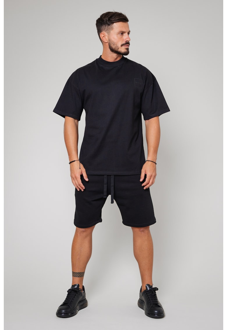 Set LeClub tricou oversized si pantalon scurt Black 10534 - Negru