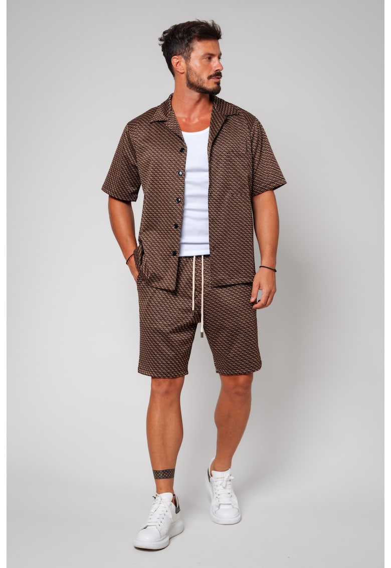 Set Camasa si pantalon scurt Oversized Brown Maro