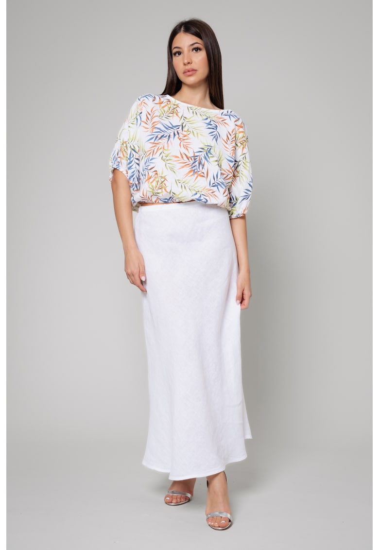 Set camasa din IN si fusta lunga Color/White 11285 - Alb optic