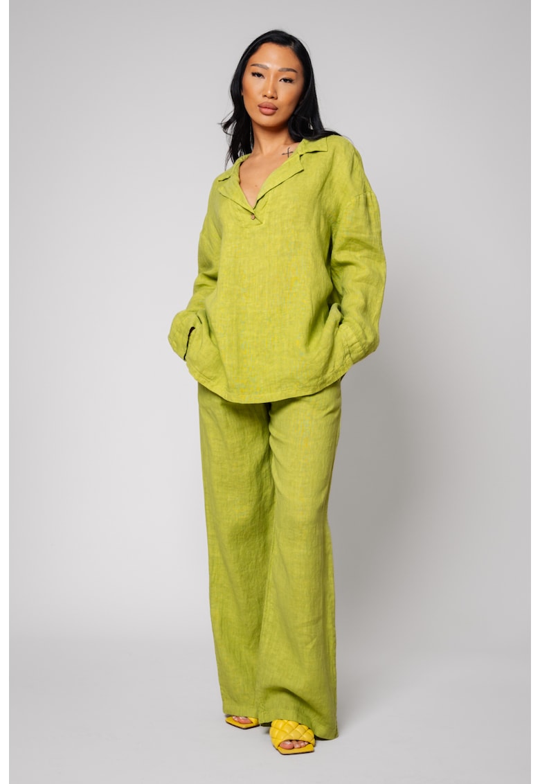 Set Camasa si Pantalon lung din IN Lime Green Verde neon Set Camasa si Pantalon lung din IN Lime Green Verde neon