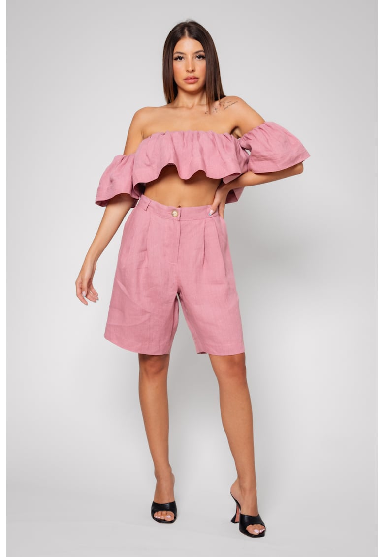 Set Top si Pantalon scurt din 100% IN Rose Quartz Roz prafuit