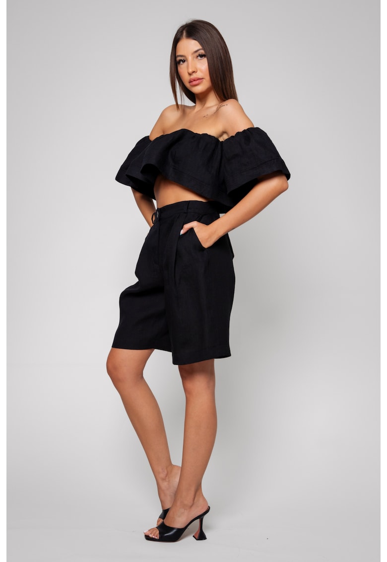 Set Top si Pantalon scurt din 100% IN Black 13595