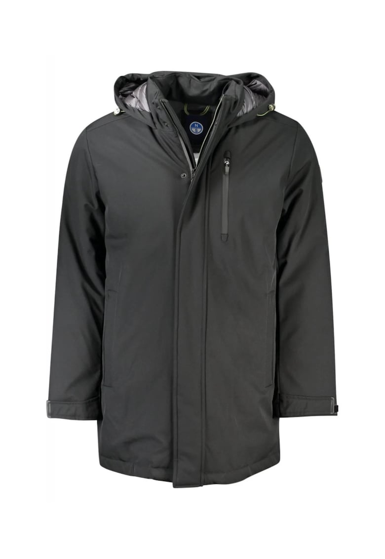 Geaca barbati - cu 2 buzunare exterioare si 1 central - cu gluga - logo -