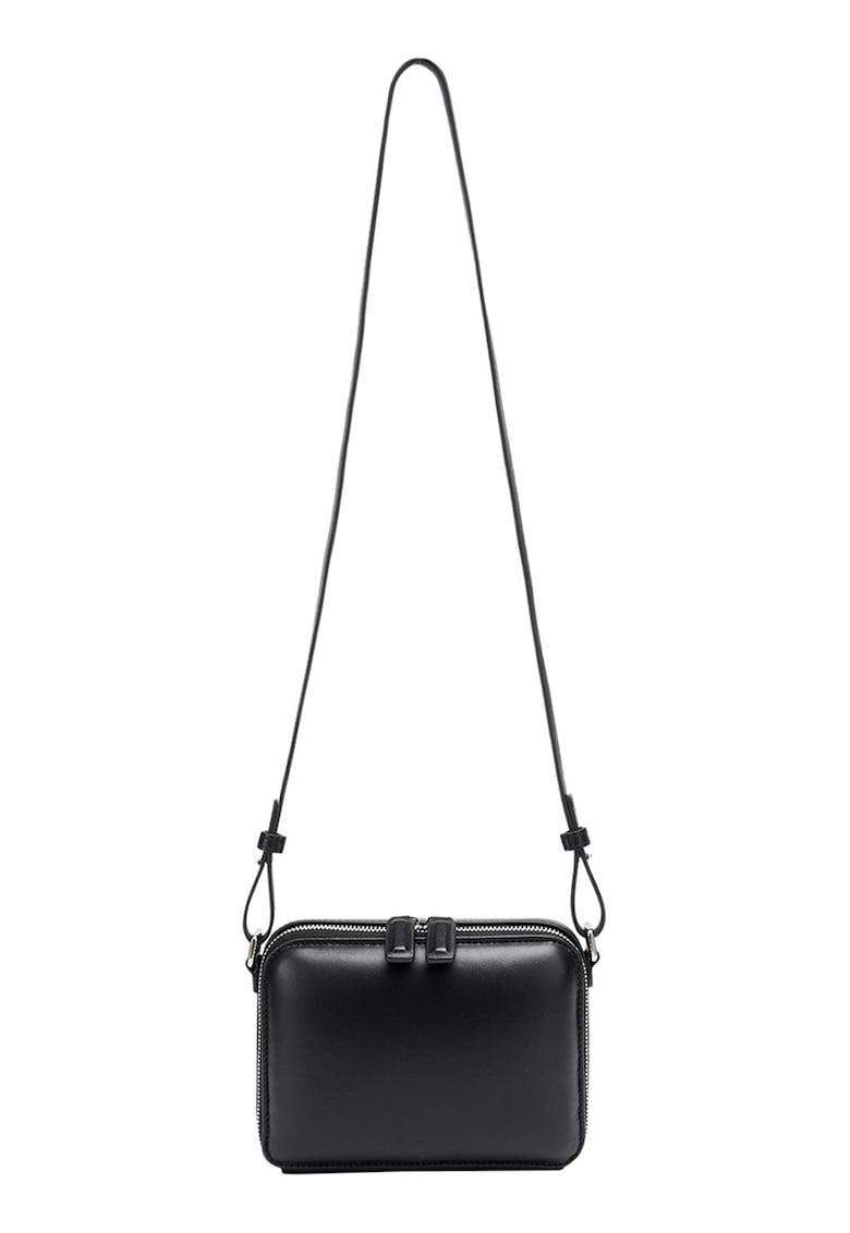 Geanta crossbody de piele cu fermoar