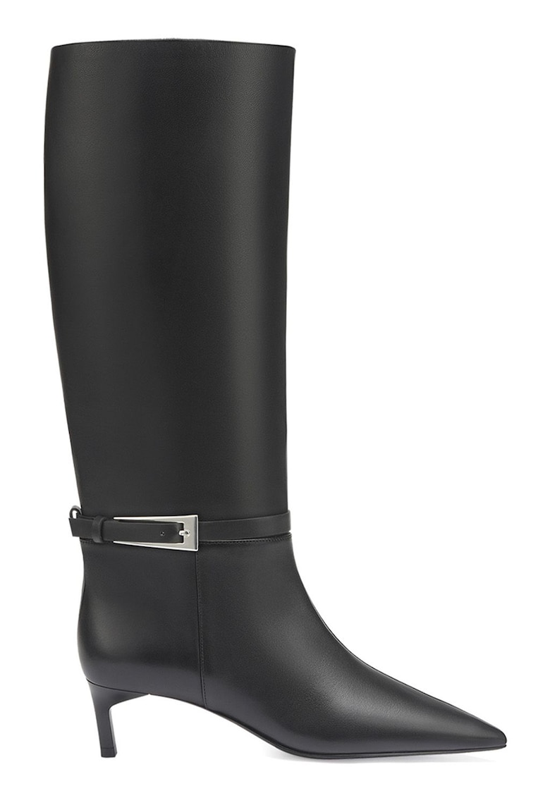 Cizme lungi de piele cu varf ascutit