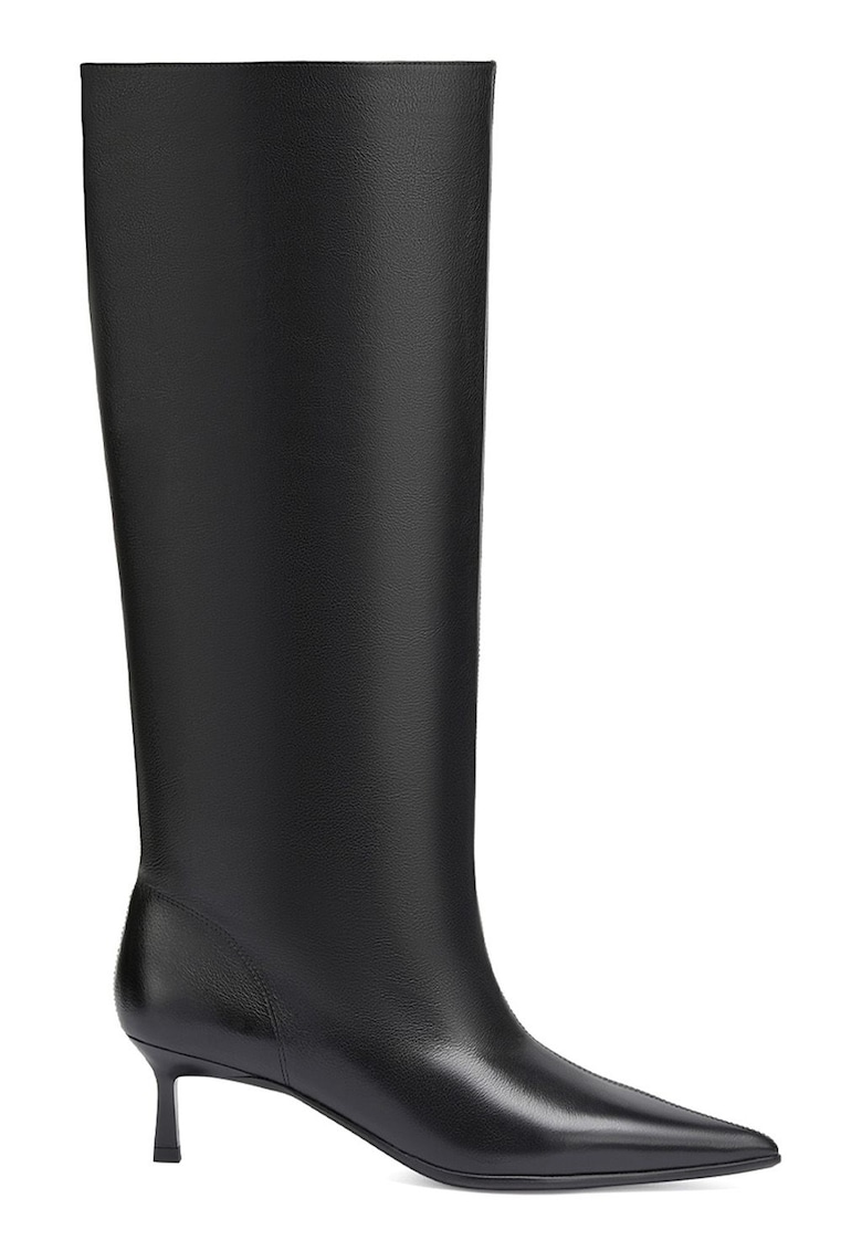Cizme de piele cu varf ascutit - Negru