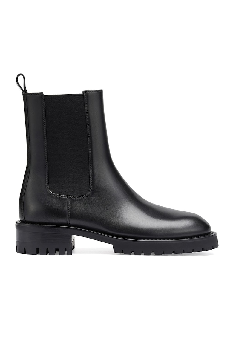 Ghete Chelsea de piele - Negru