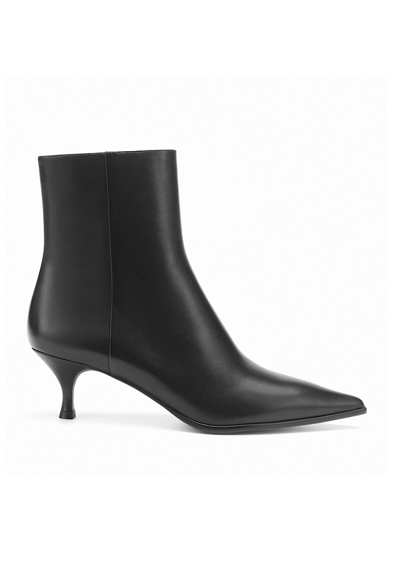 Botine de piele cu varf ascutit