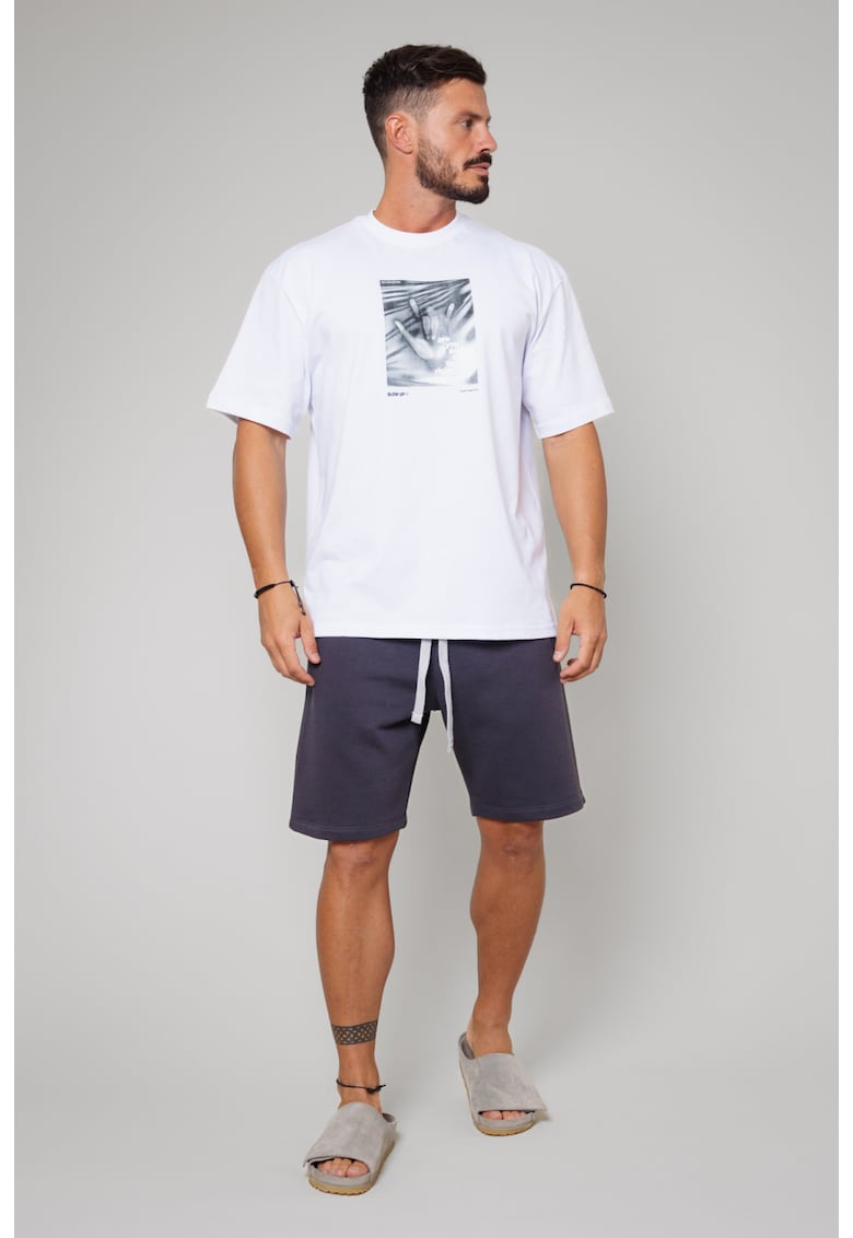 Set tricou imprimat si pantalon scurt White/Grey Anthracite 13556