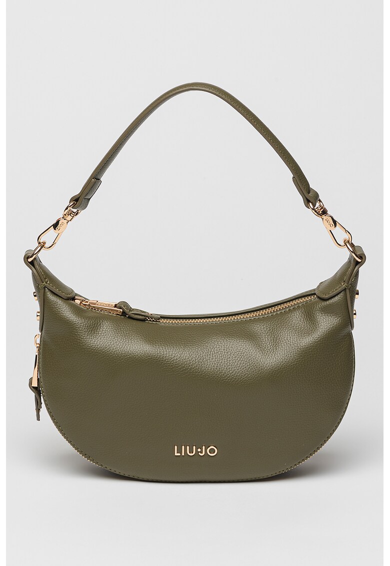 Geanta din piele ecologica cu bareta de umar Kaliska - Verde masliniu