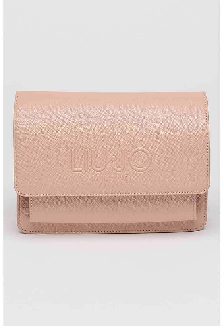Geanta crossbody de piele ecologica cu logo in relief