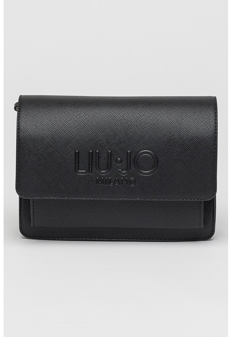 Geanta crossbody de piele ecologica cu logo in relief