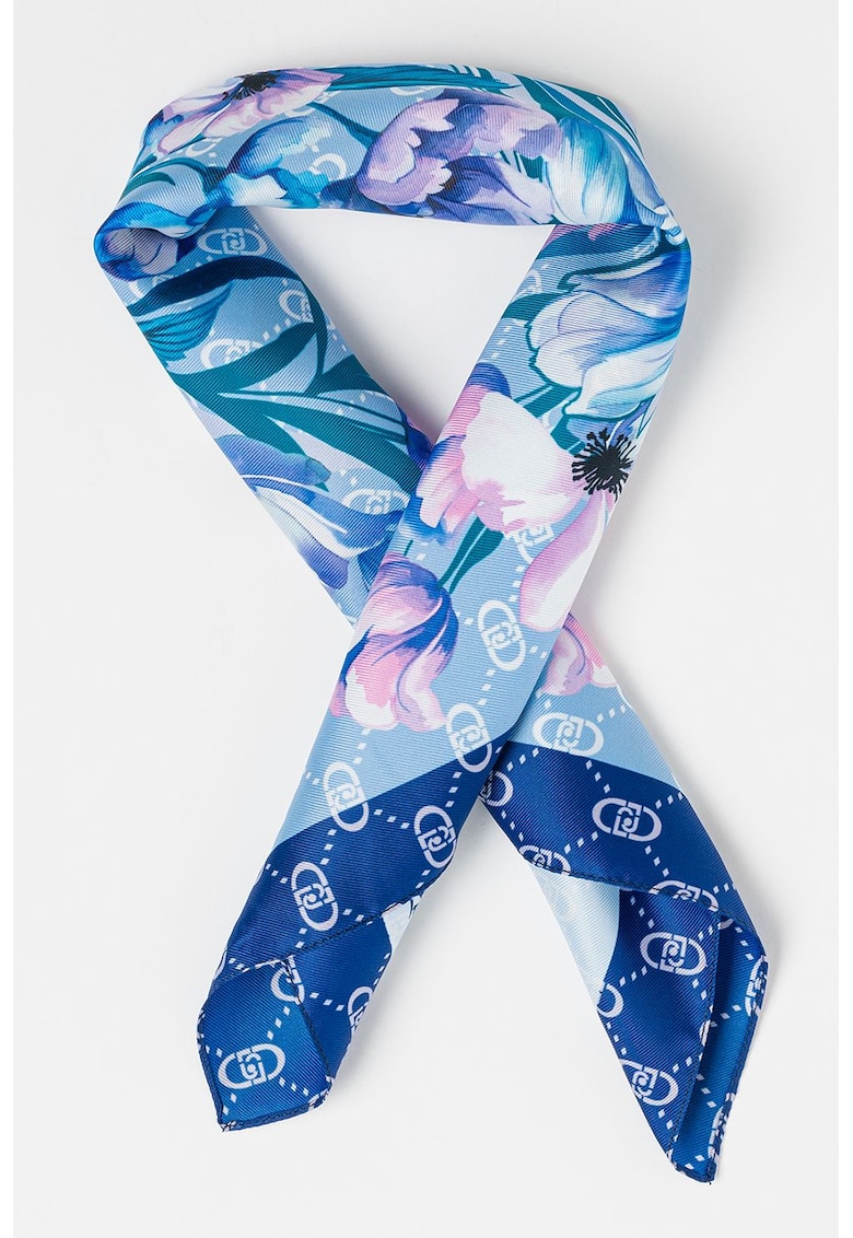 Esarfa cu logo si model floral