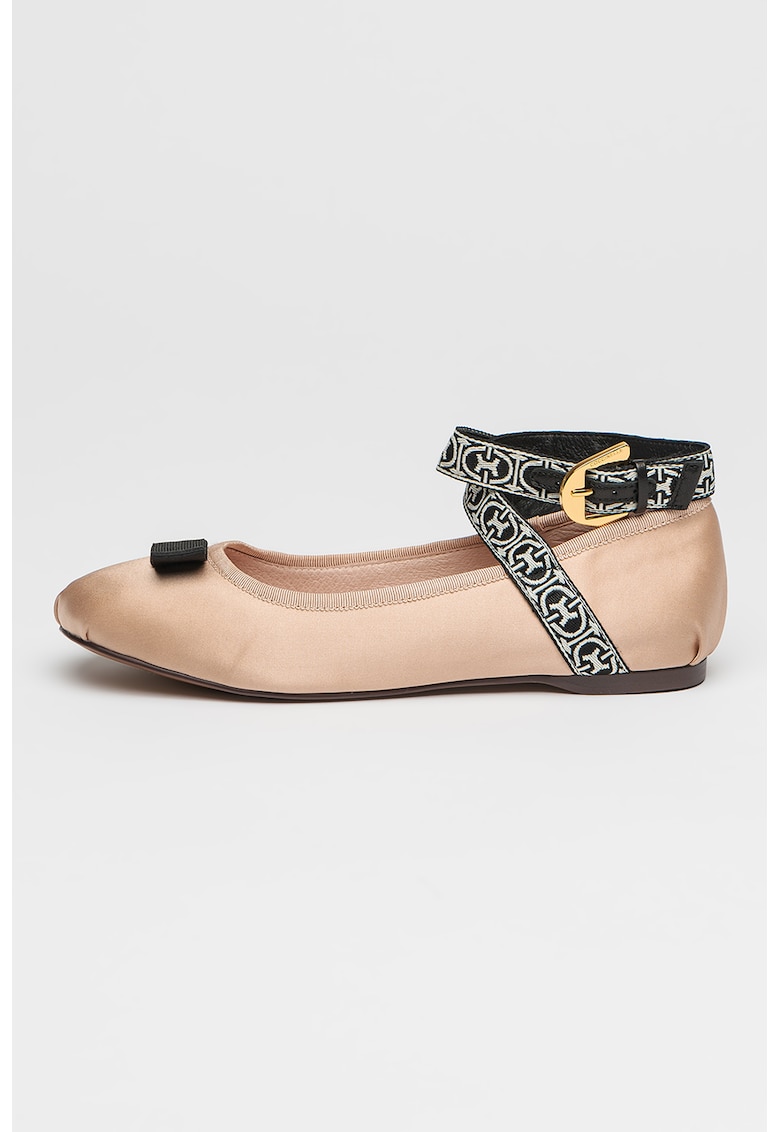 Balerini de satin cu funda Beatriz