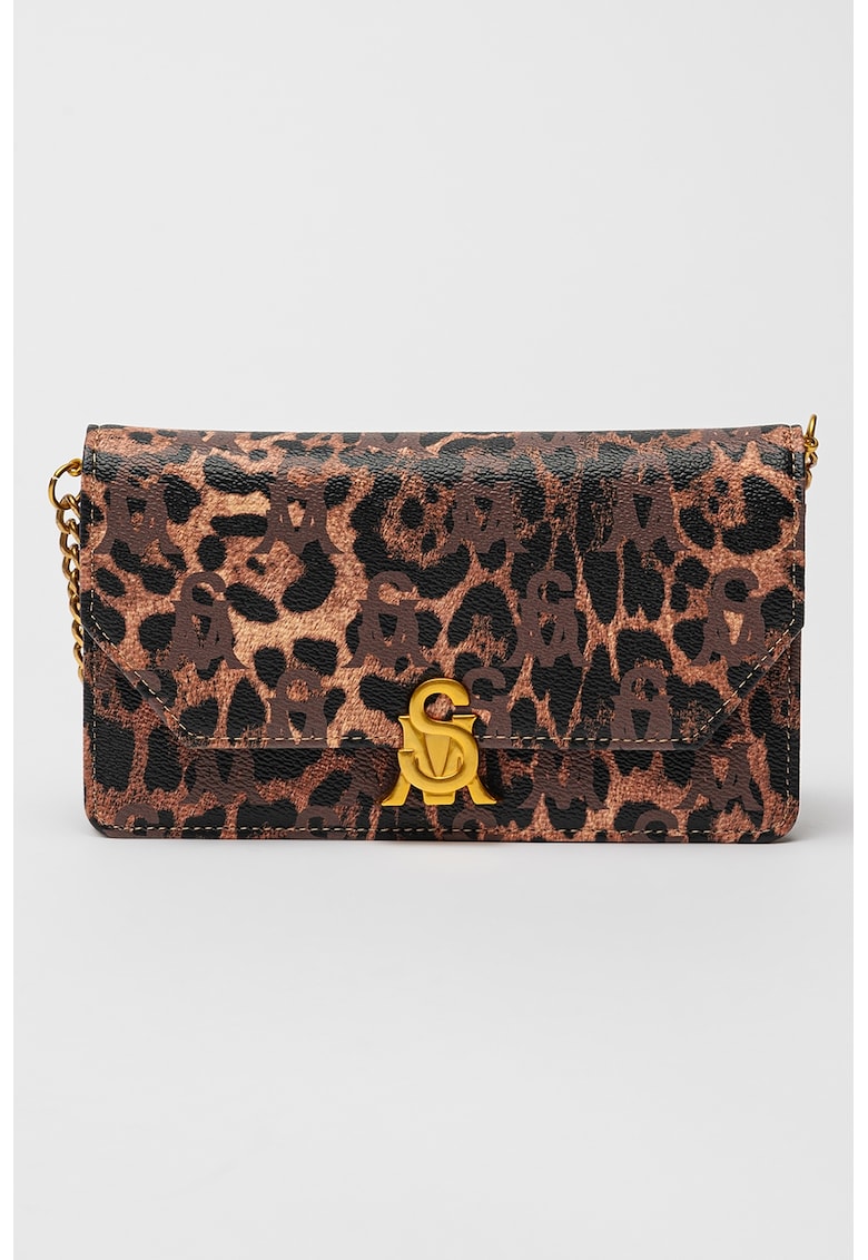 Geanta crossbody de piele ecologica cu animal print Noreen