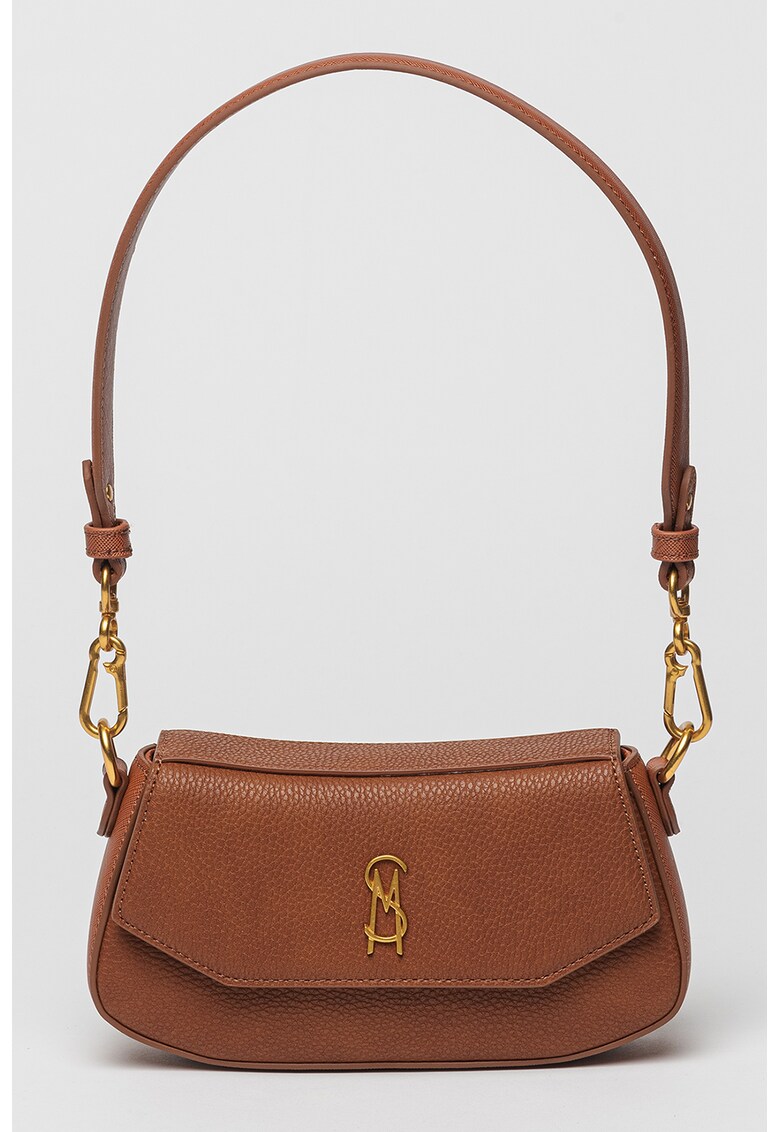 Geanta din piele ecologica cu bareta de umar Taiga - Caramel/Alb murdar