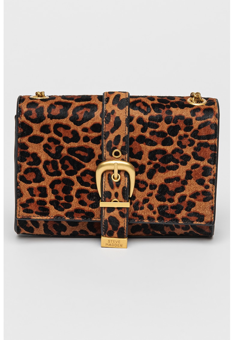 Geanta crossbody de piele cu par scurt Zeta