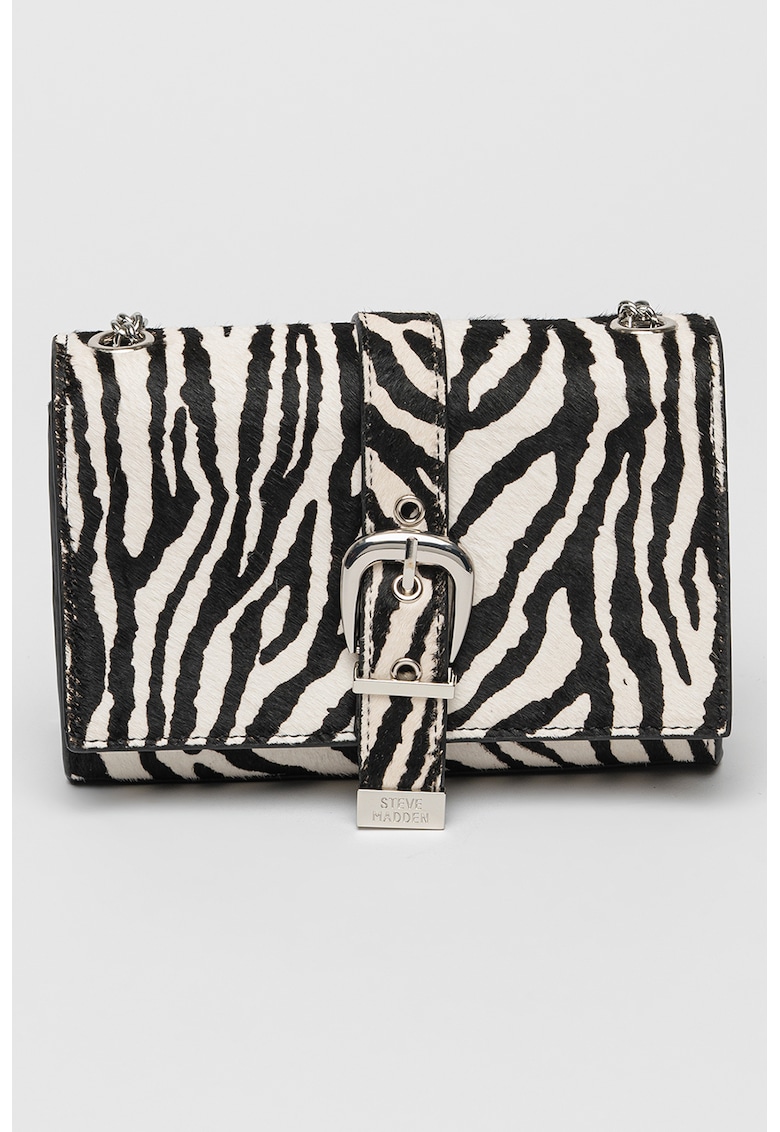 Geanta crossbody de piele cu par scurt Zeta