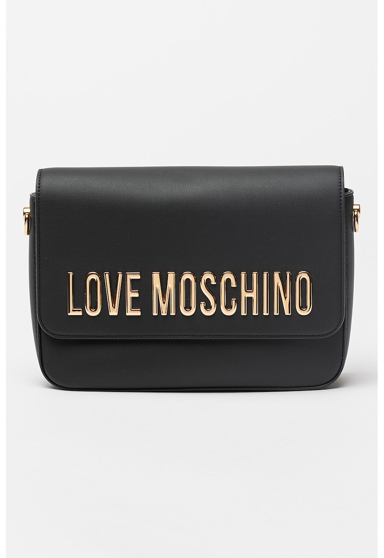 Geanta crossbody cu logo - Negru