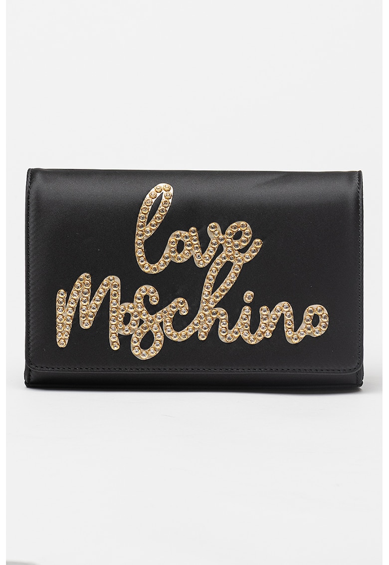 Geanta crossbody de piele ecologica cu logo supradimensionat