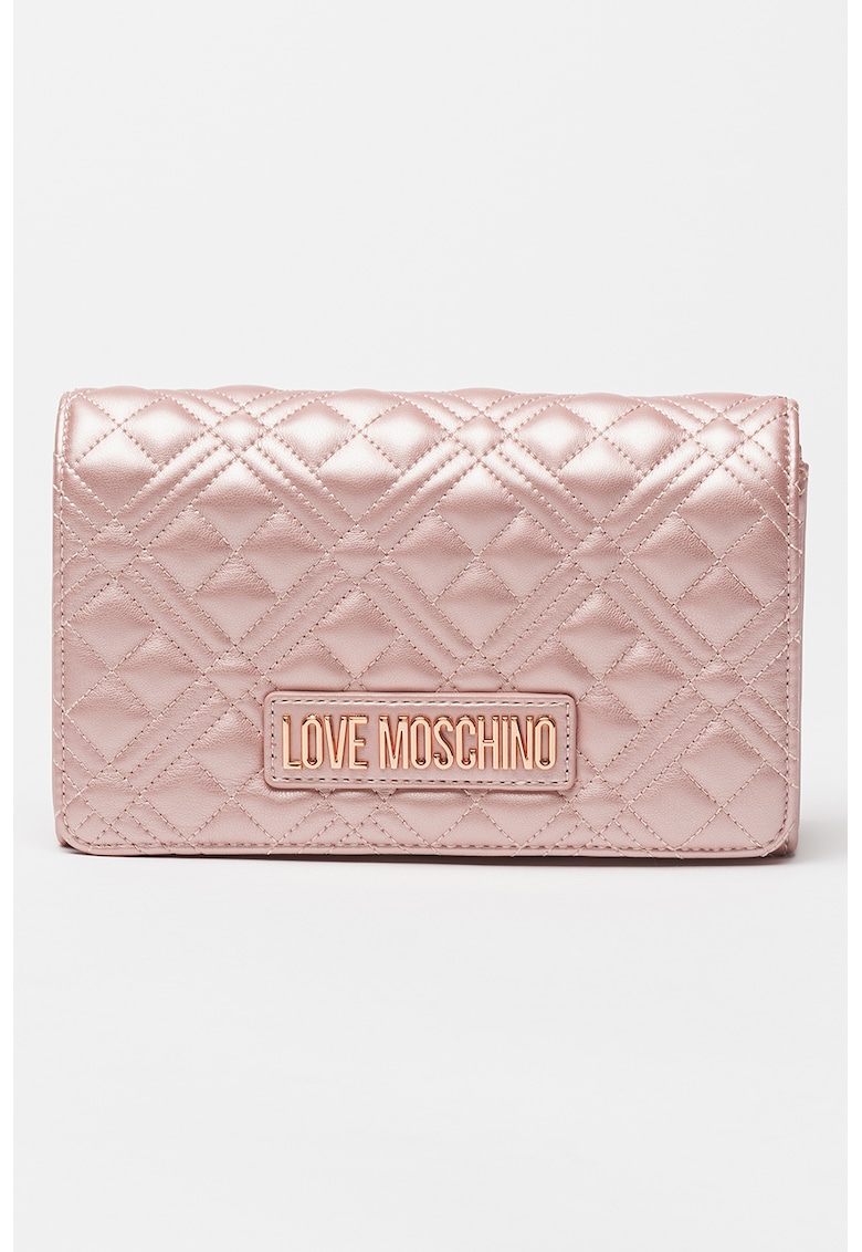 Geanta crossbody de piele ecologica cu aspect metalizat