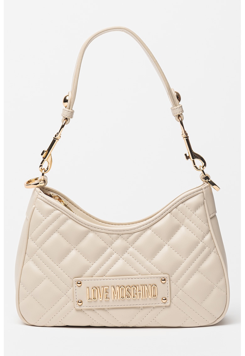 Geanta de piele ecologica cu bareta de umar si logo