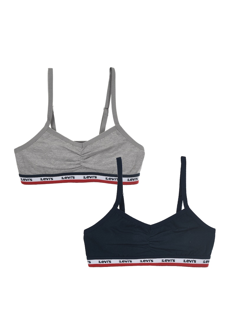 Set de bustiere din amestec de bumbac cu banda logo - 2 Piese