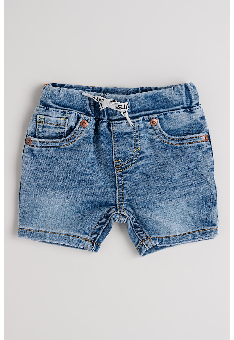 Pantaloni scurti din denim cu snur in talie